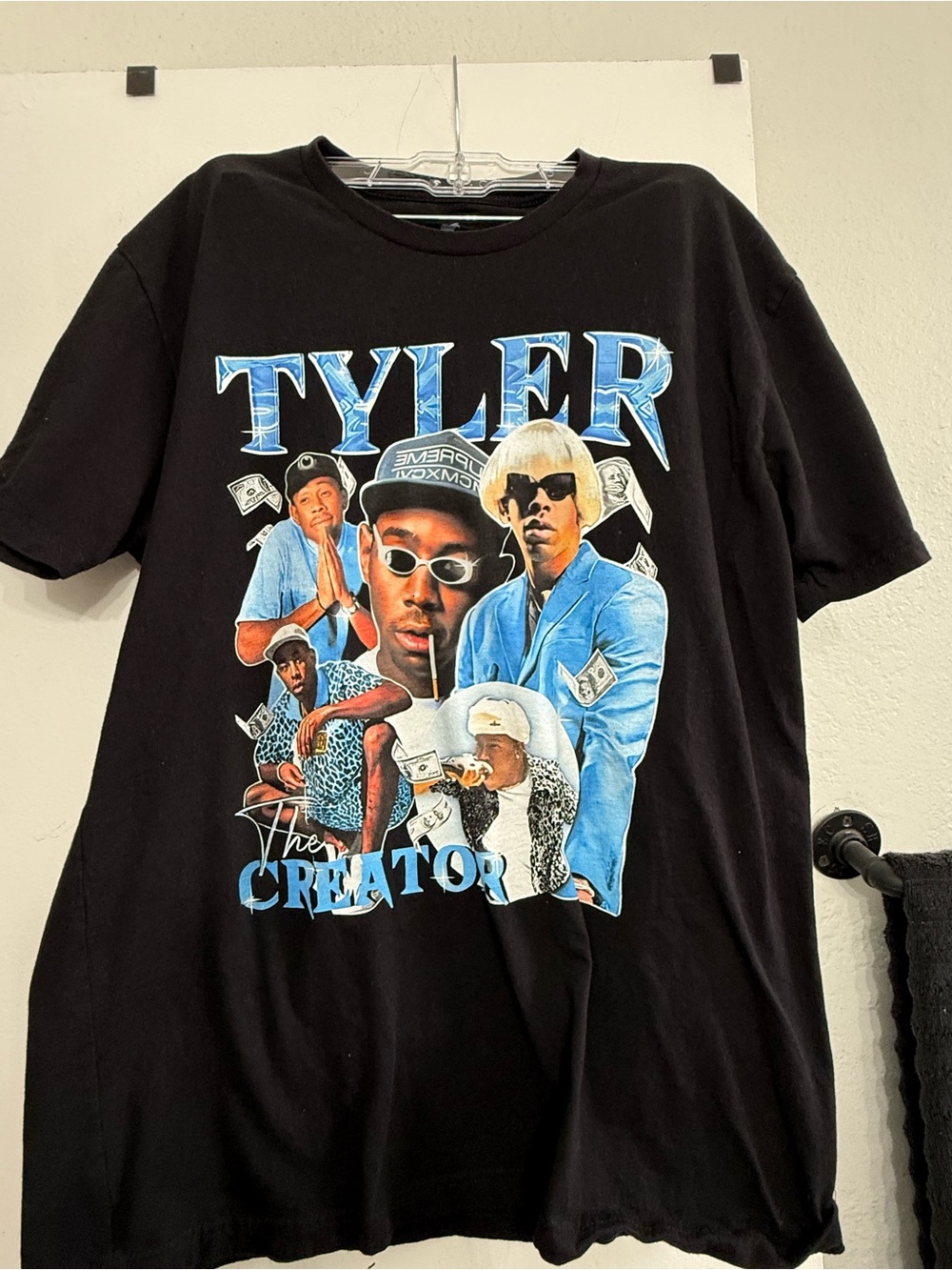 Tyler The Creator Black Graphic Tee - Blue Accent